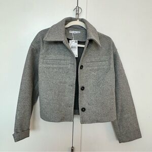 NWT Mango Cropped Jacket Grey Size XS
